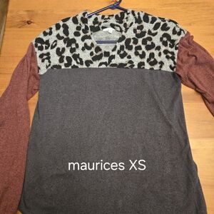 Maurices Leopard Print and Gray Sweater